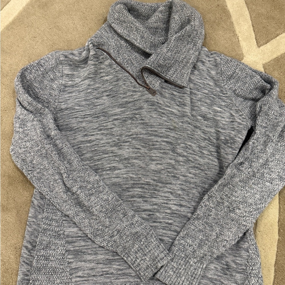 Gray Men's Sweater with Shawl Collar